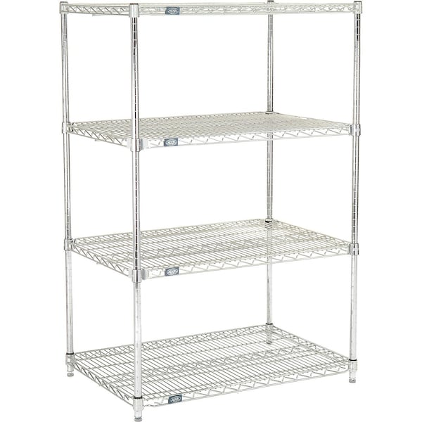 Nexel Quick Adjust Wire Shelving, Poly-Z-Brite, 72 x 18 x 63 18726AZ - main